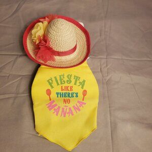 SimplyDog Costume Dog Hat & Bandana Set "Fiesta Like Theres No Manana" NWT